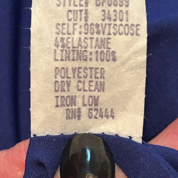 STUNNING Nicole Miller Royal Blue Super Flattering dress. Vintage. - Picture 9 of 12